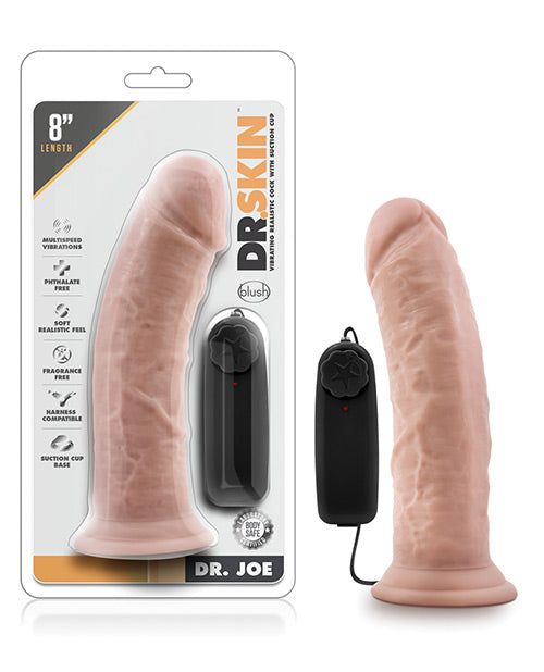 Blush Dr Joe Vibrating Dildo | 8" Big Dildo | Vanilla Suction Cup Dildo