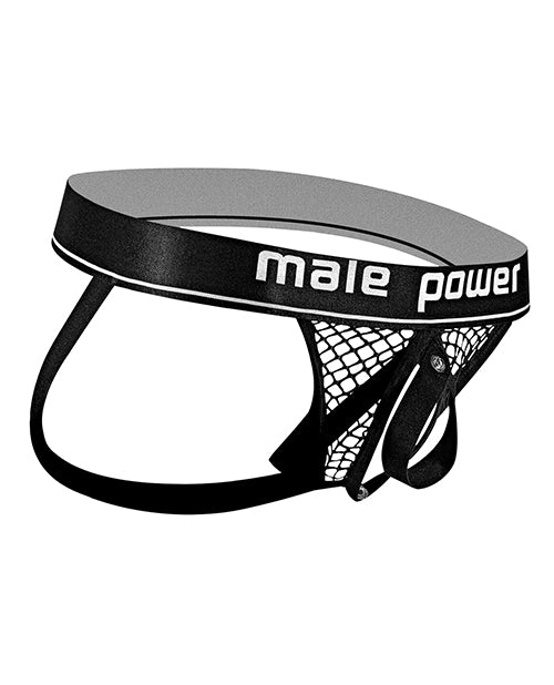 Cock Pit Fishnet Cock Ring Jock Black L/XL