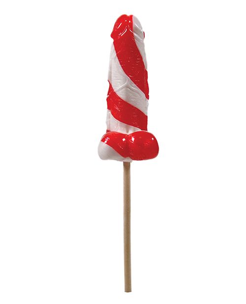 Cock Tailz Liquor Flavored Pecker Pops - Strawberry Mojito Red/White Stripe