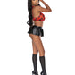 Dress Up Study Abroad Top, Skirt & Tie Red/Black L/XL