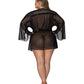 Modern Romance Flowing Short Robe Black 2X