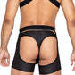 Master Chaps w/Hook & Ring Closure & Rear Cut Out (Thong Not Included) - Black MD