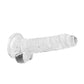 Shots RealRock Realistic Dildo | Crystal Clear 7" Big Dildo with Balls | Suction Cup Dildo